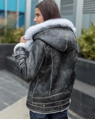 Vintage Effect Shearling Jacket KALINKA FURS