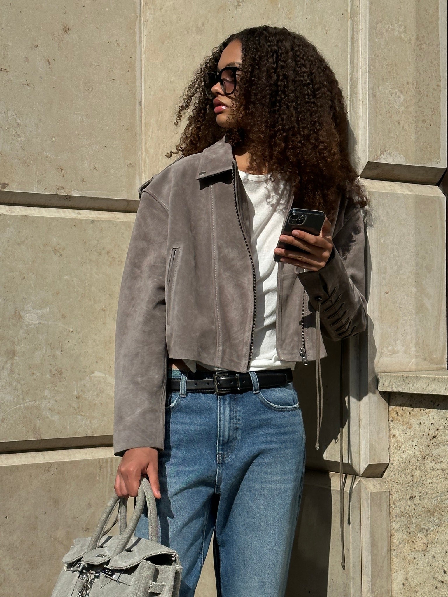 Velvet Biker Jacket with Laces. Jachetă de motociclist din catifea cu șireturi. KALINKA FURS