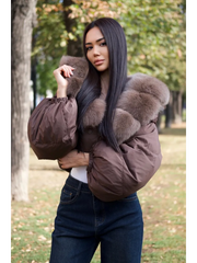 Ilene winter jacket with down and natural fur