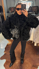 Marcie jacheta din blana naturala de oaie Tigrado