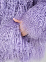 Sofia Haină din blană naturală din oaie mongoleza, cu guler englezesc