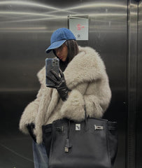 Faux Fur Stone. Blana ecologica nuanta pietrei KALINKA FURS