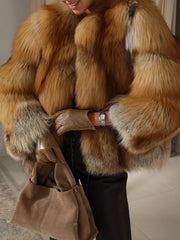Alsou jacheta din blană naturală de vulpe canadiană. Calitate premium