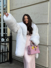 White Natural Fur Arctic Fox. Blana naturala de vulpe arctica KALINKA FURS