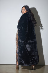 Ermina palton lung din blană ecologică