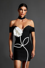 Maddie Rochie pe corp cu detaliu floral KALINKA FURS