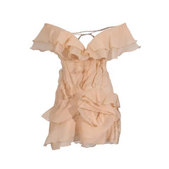 Roselline rochie ușoară de vară cu volane