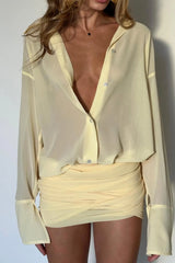 Crissy rochie tip camasa transparentă pe corp