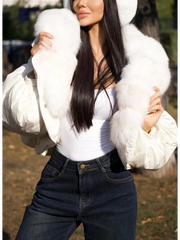 Ilene winter jacket with down and natural fur