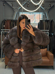 Georgina haina din blană naturală de jder