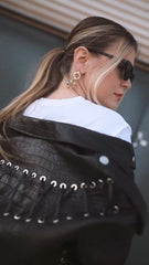 Crocodile Efect Jacket. Geaca din piele cu efect de crocodil KALINKA FURS