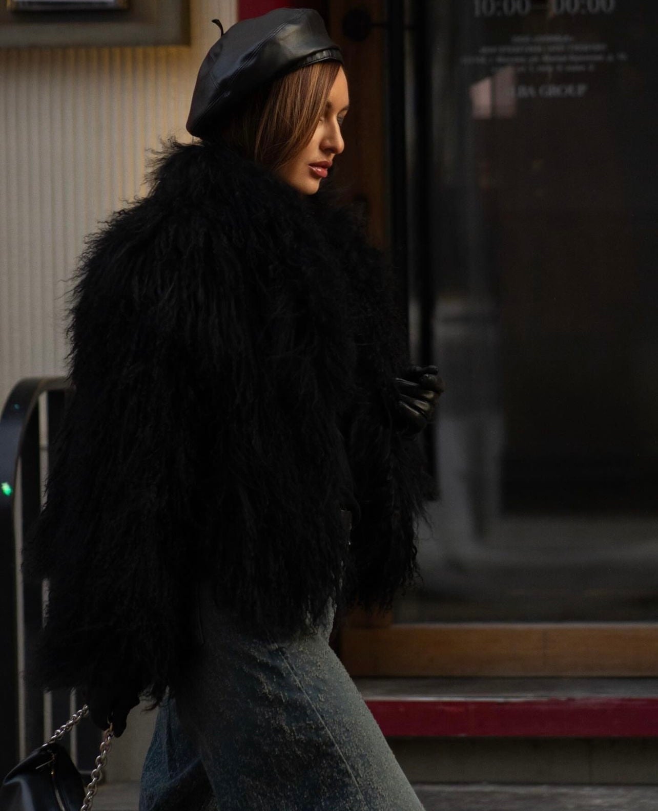 Mongolian Fur Coat with English Collar. Blana naturala din oaie mongoleza cu revere. KALINKA FURS