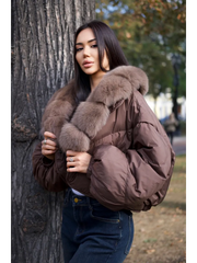 Ilene winter jacket with down and natural fur