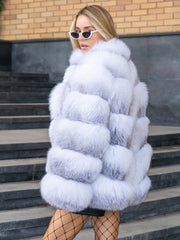 Anastasia Haină lungă din blană naturală de vulpe arctică