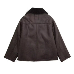 Brownie jachetă oversized tip shearling