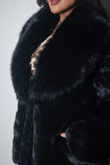 Ermina palton lung din blană ecologică