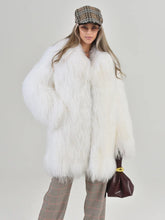 Clara Natural Mongolian sheepskin coat with English collar