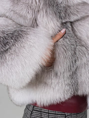 Sophia Haină scurtă din blană naturală de vulpe arctică