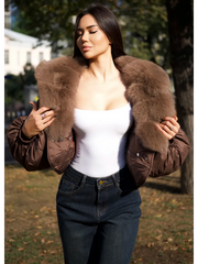 Ilene winter jacket with down and natural fur