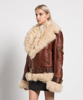 Rock coat made of natural sheepskin