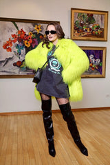 Mongolian fur in neon green. Blana naturala mongoleza culoare Verde Neon KALINKA FURS