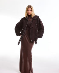 Masculine Leather Suede Jacket. Jacheta masculină piele întoarsă KALINKA FURS