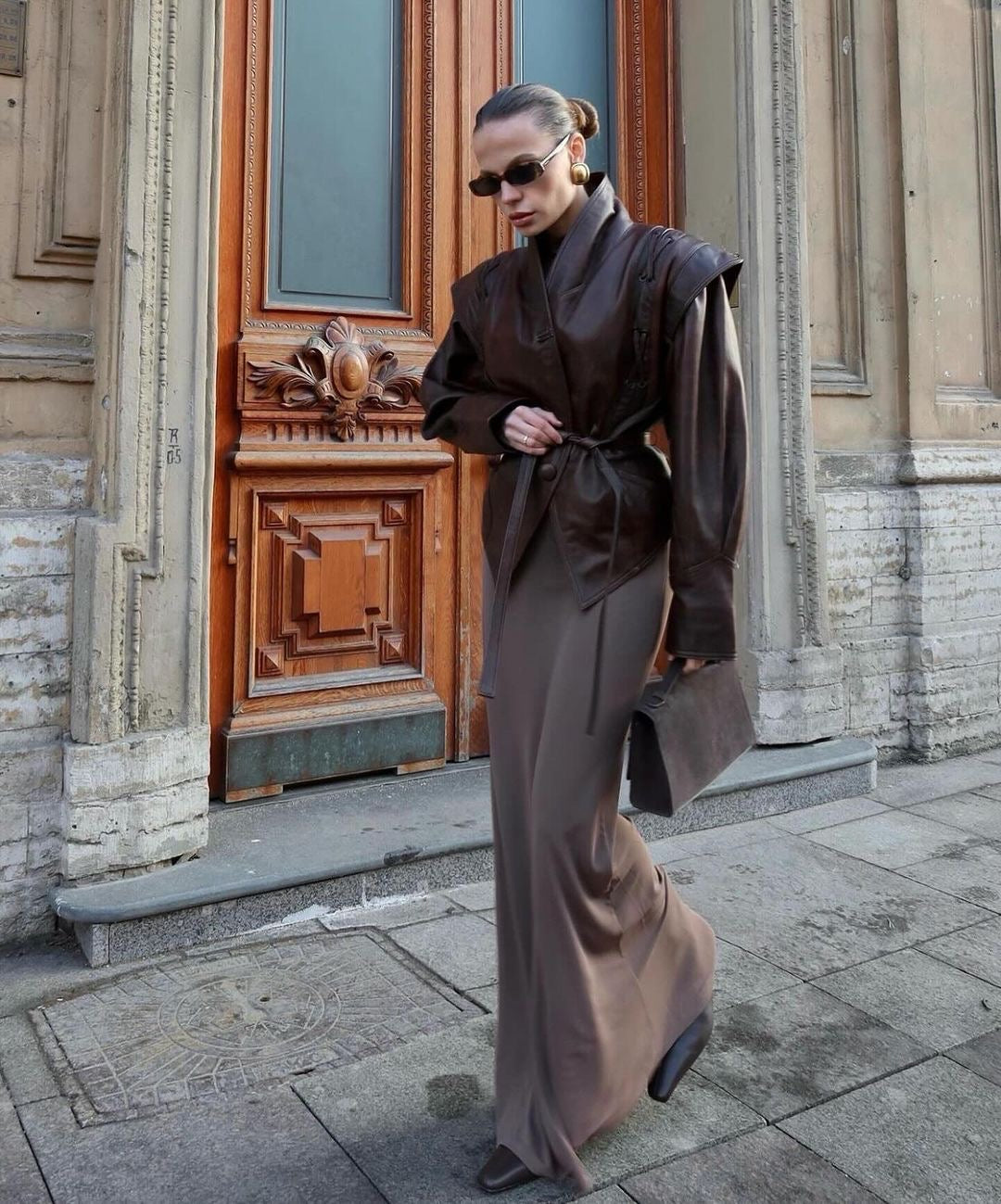 Old money leather jacket. Jacheta din piele naturala in stil vintage KALINKA FURS