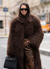 Natural Mongolian sheep fur, long