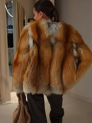 Alsou jacheta din blană naturală de vulpe canadiană. Calitate premium