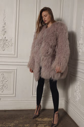 Mongolian Fur in Brownie. Blana din oaie mongoleza, 70cm KALINKA FURS