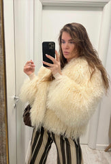 Mongolian Fur Coat with English Collar. Blana naturala din oaie mongoleza cu revere. KALINKA FURS