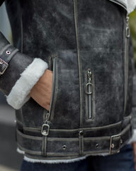 Vintage Effect Shearling Jacket KALINKA FURS