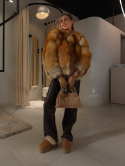 Alsou jacheta din blană naturală de vulpe canadiană. Calitate premium