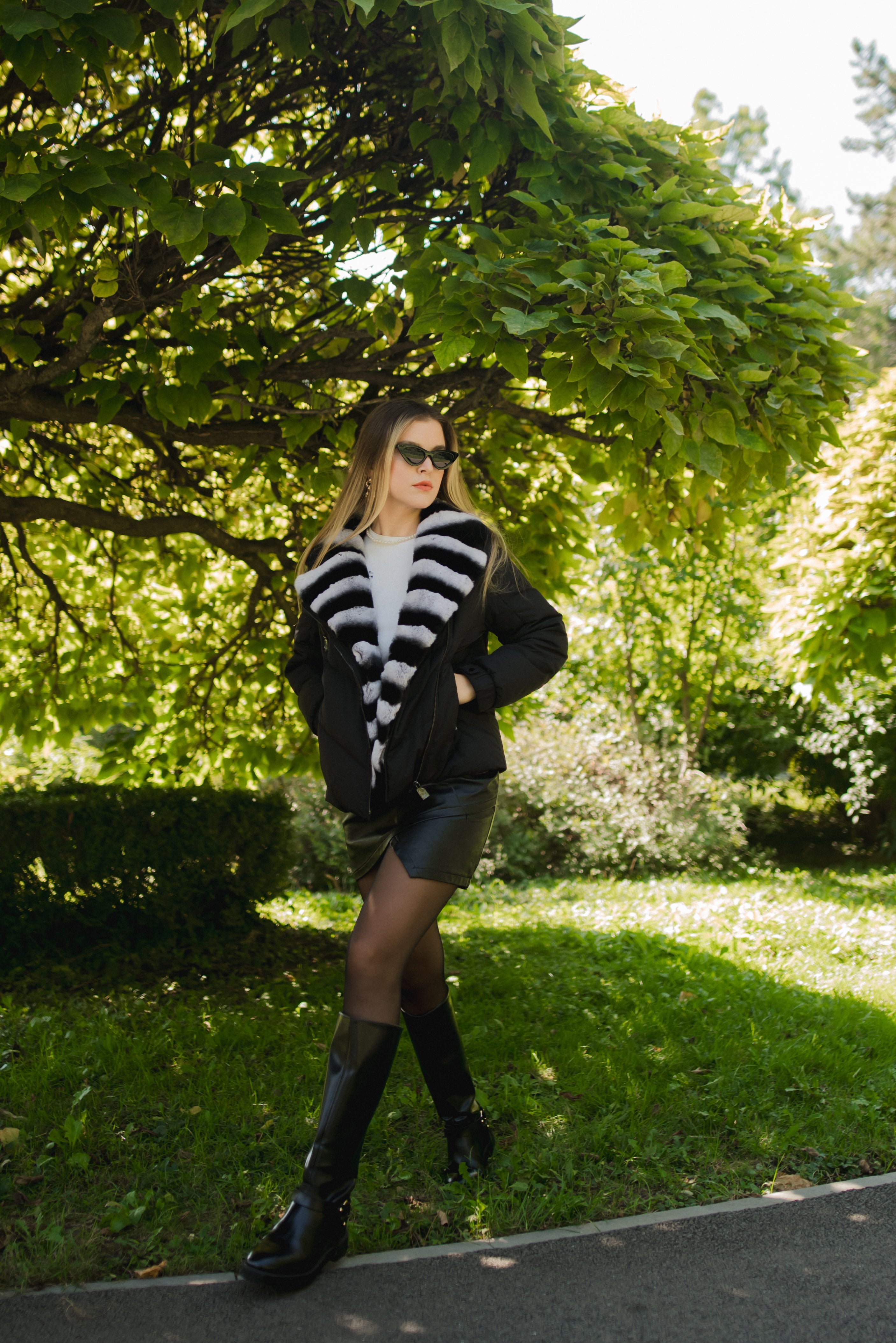 Down Goose Jacket Rex Chinchilla. Geaca de iarna cu Rex Chinchilla KALINKA FURS