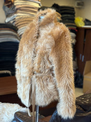 Anastasia Natural Toscana Sheepskin Coat with Drawstring