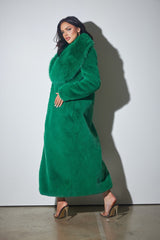 Ermina palton lung din blană ecologică