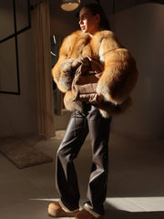 Alsou jacheta din blană naturală de vulpe canadiană. Calitate premium