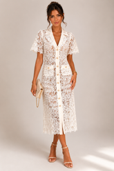 Rochie midi din dantelă