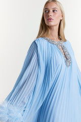 Roza Rochie cu detalii roz pe cristale