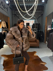 Emily jacheta din blana naturală de vulpe High Quality