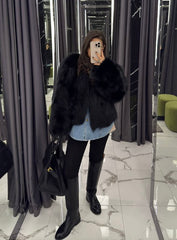 Blană naturala din raton. Blana naturală neagră. Lungime 50cm KALINKA FURS