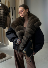 Inga Jachetă Puffer cu Guler Detașabil