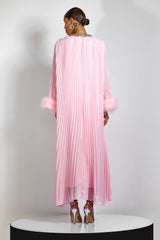 Roza Rochie cu detalii roz pe cristale