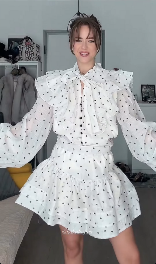 Olya polka dot skirt and blouse set