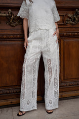 Embroidered blouse and pants set
