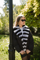 Down Goose Jacket Rex Chinchilla. Geaca de iarna cu Rex Chinchilla KALINKA FURS