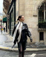 Masculine Oversized Leather Jacket. Geaca in stil masculin oversized KALINKA FURS