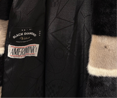 Blană naturală din vizon în trei culori, lungime 100 cm