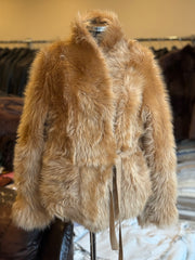 Anastasia Natural Toscana Sheepskin Coat with Drawstring