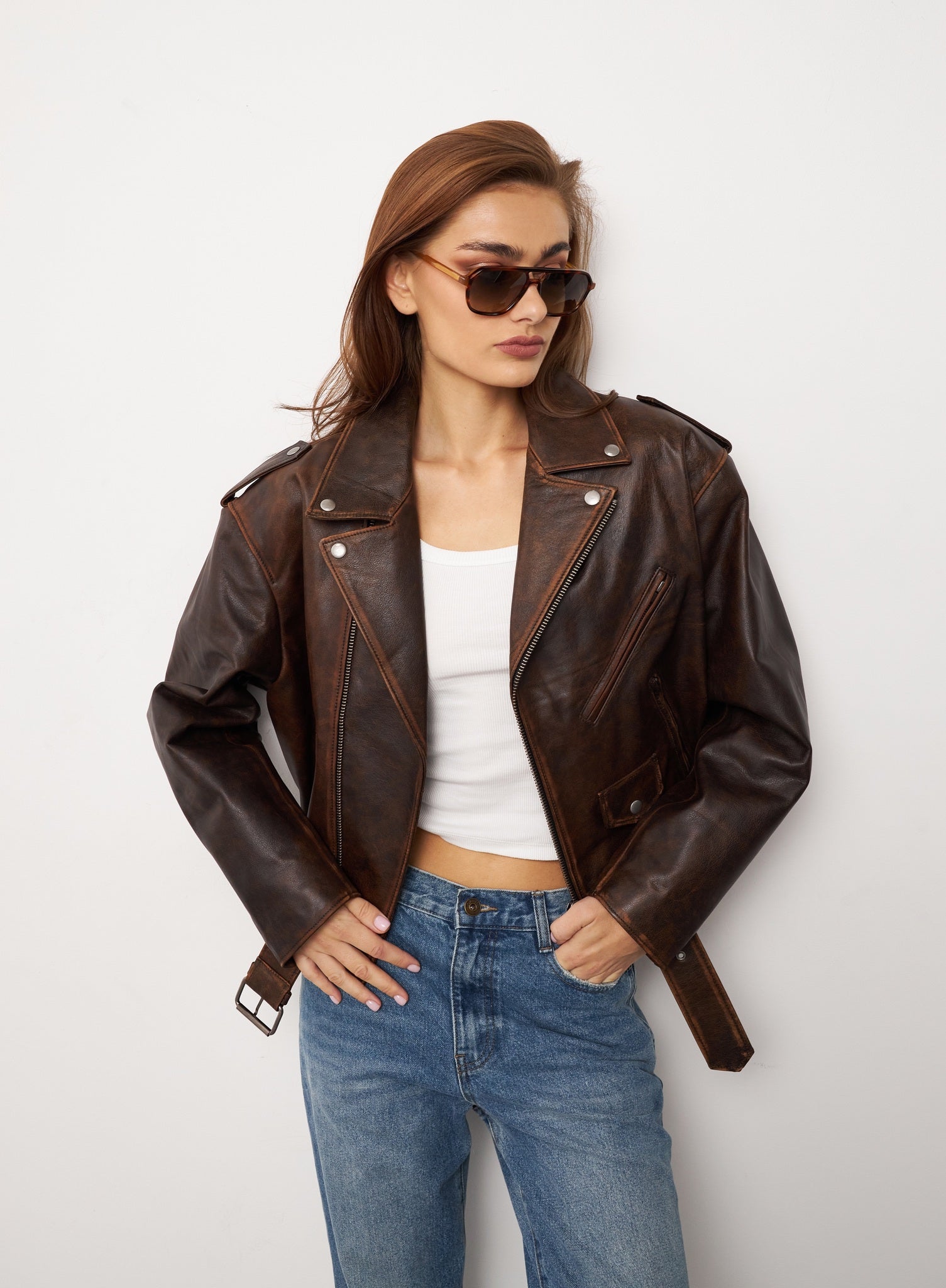 Retro Leather Jacket KALINKA FURS